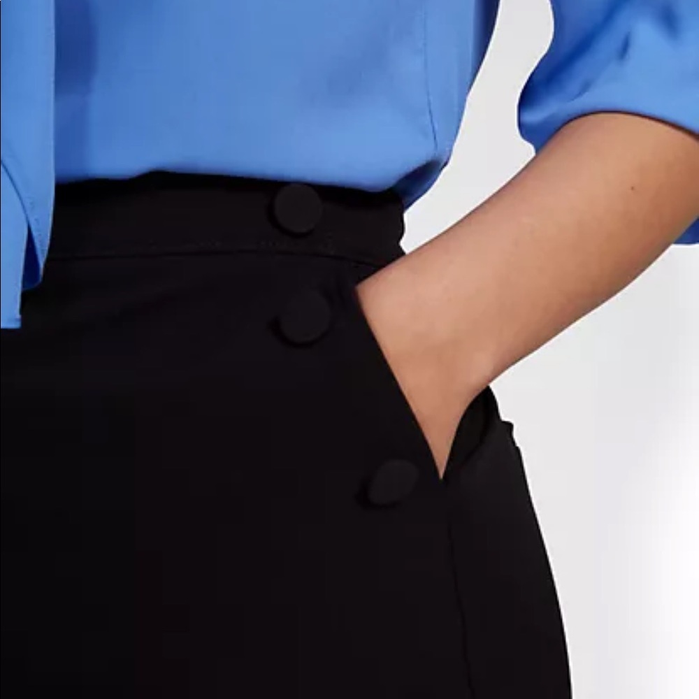 Black Button Slack Pants